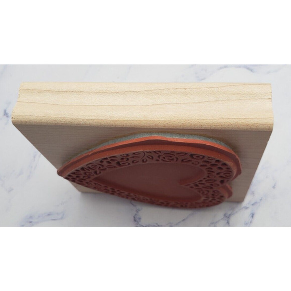 Stampin' Up! Heart Shape Flowers Framed Wood Mounted Rubber Stamp - Picture 3 of 7